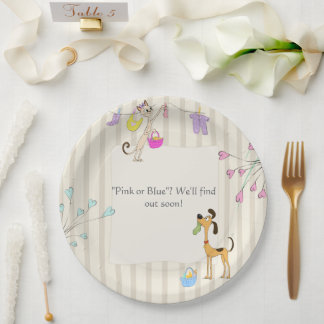 Dog & Cat Gender Reveal Paper Plates
