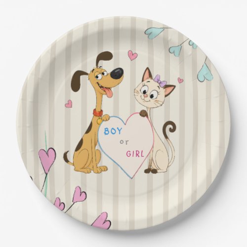 Dog & Cat Gender Reveal Paper Plates