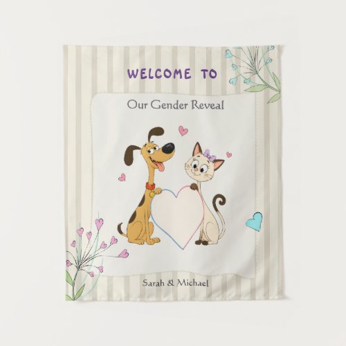 Dog & Cat Gender Reveal Tapestry