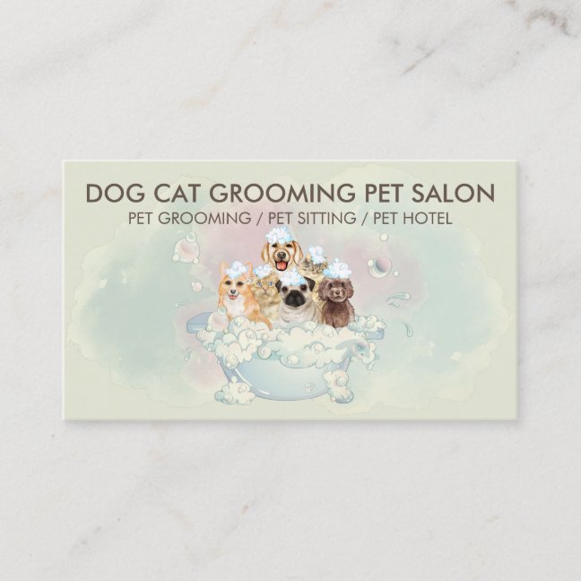 Dog Cat Gentle Shampoo Grooming Business Card