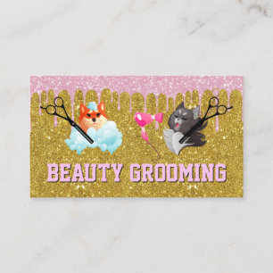 Dog Cat Grooming and Bathing Business Card