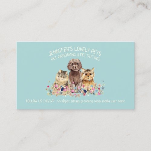 Dog Cat Grooming Petsitter Boutique veterinarian Business Card