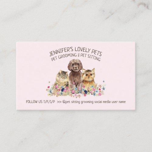 Dog Cat Grooming Petsitter store Business Card