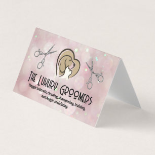Dog Cat Heart Logo   Scissors   Bokeh Business Card