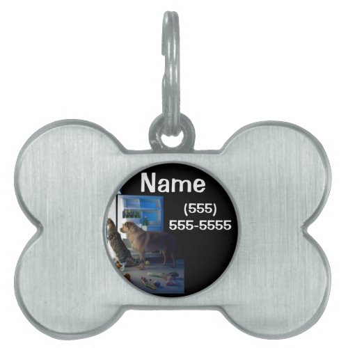 Dog  Cat Home Alone at Midnight Pet Sitter Pet Tag