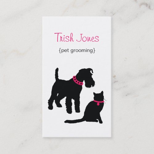 Dog &amp; Cat (hot pink) Business Card