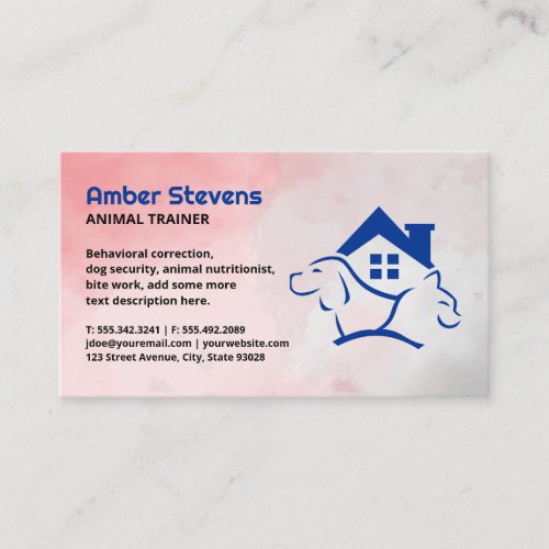 Dog Cat House Logo Icon  Animals Business Card