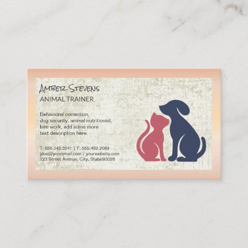 Dog Cat Icon  Animal Care Business Card