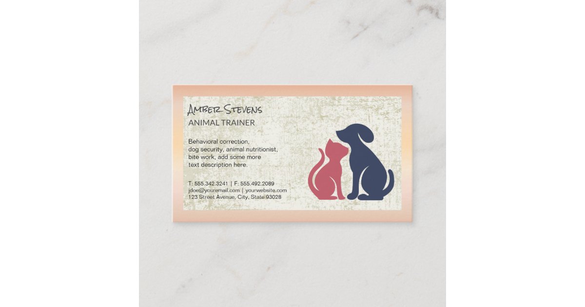 Dog Cat Icon Animal Care Business Card Zazzle