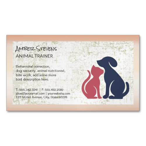 Dog Cat Icon  Animal Care Business Card Magnet