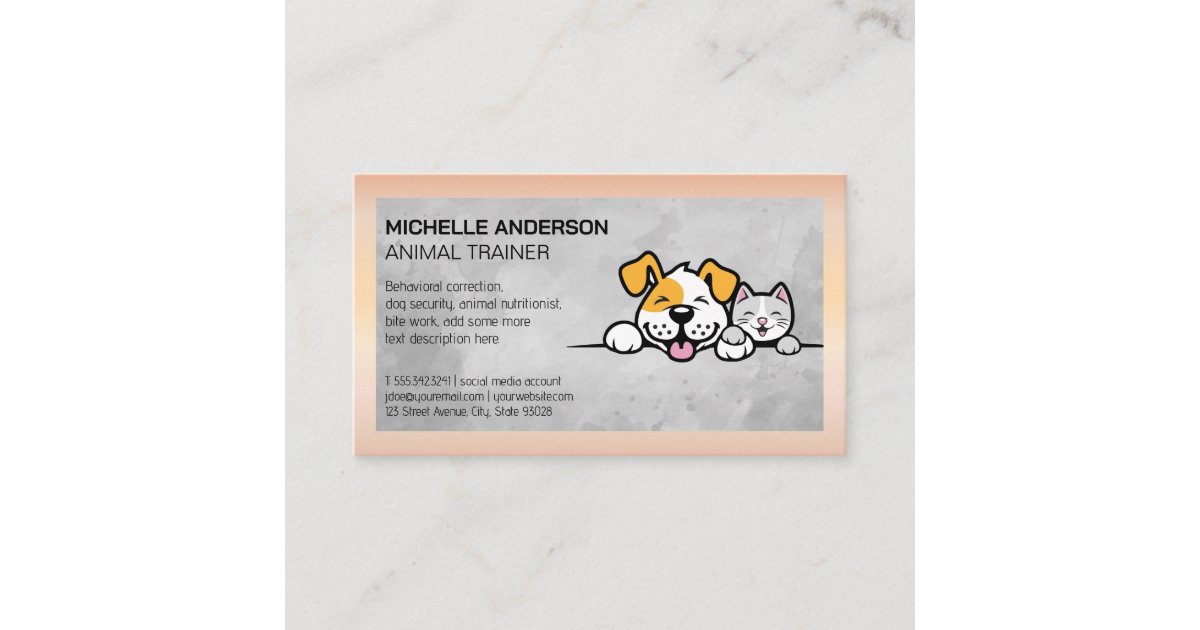 Dog Cat Logo Animal Care Business Card Zazzle