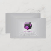 Dog & Cat Logo Business Card (Purple Version) (Front/Back)