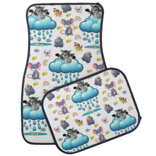 Dog Cat Mouse Rainbow Fish Bones Car Mats