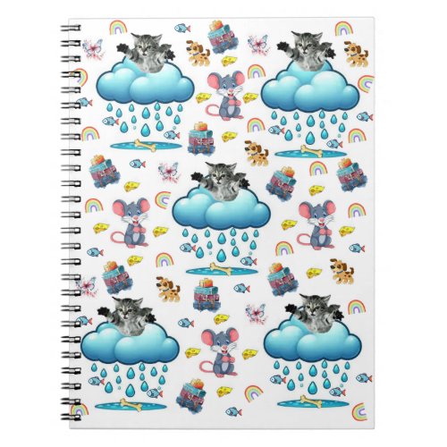 Dog Cat Mouse Rainbow Fish Spiral Notebook