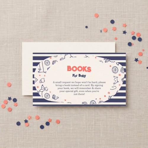 Dog Cat Navy Bakery Baby Shower Enclosure Card