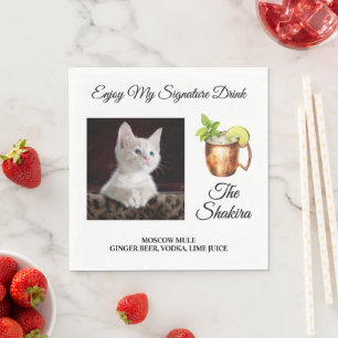 Dog, Cat or any Pet Signature Drink Wedding Napkins