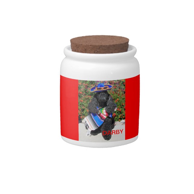 DOG, CAT,  OR CANDY  PERSONALIZED CANISTER JAR (Front)