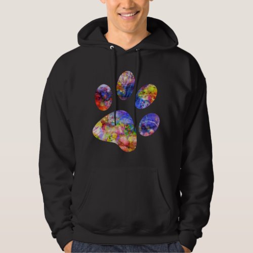 Dog Cat Paw Print Animal Lover Abstract Art Hoodie