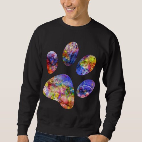 Dog Cat Paw Print Animal Lover Abstract Art Sweatshirt