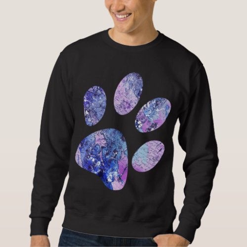Dog Cat Paw Print Animal Lover Watercolor Book Sweatshirt