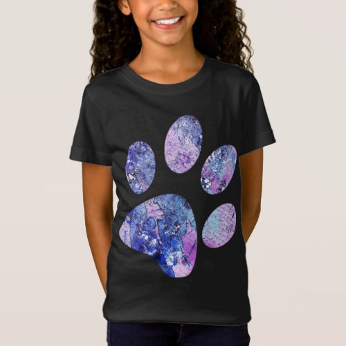 Dog Cat Paw Print Animal Lover Watercolor Book T_Shirt