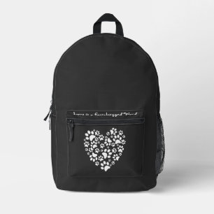 Dog Cat Paw Prints Heart Valentine's Day Love Printed Backpack