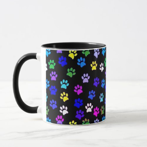 Dog Cat paw prints mug