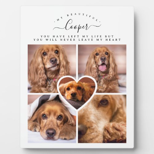 Dog Cat Pet Loss Gift _ Photo Collage Grid  Heart Plaque
