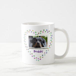 Dog Cat Pet Lover Paw Prints Heart Photo Coffee Mug