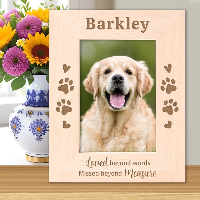 Dog Cat Pet Memorial Personalized Wooden Picture Engraved Frames (Creator Uploaded)