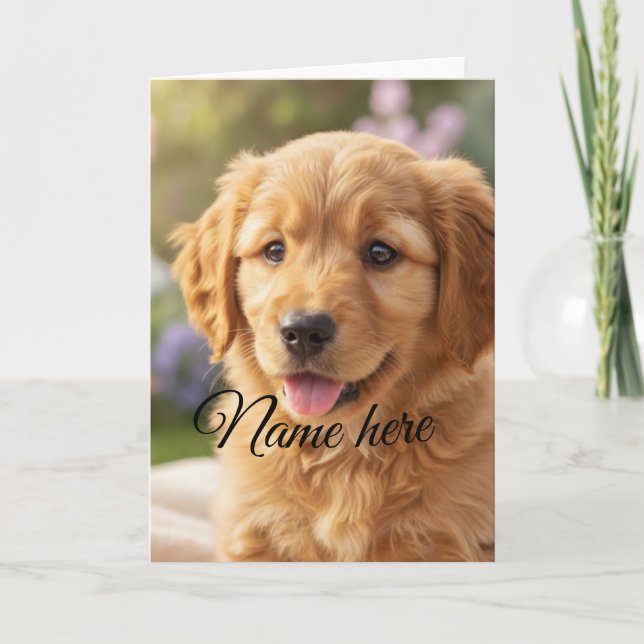 Dog cat pet name photo template simple minimal  (Front)