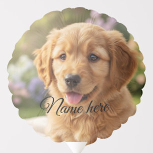 Dog cat pet name photo template simple minimal balloon