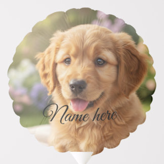 Dog cat pet name photo template simple minimal balloon