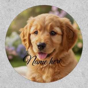Dog cat pet name photo template simple minimal patch