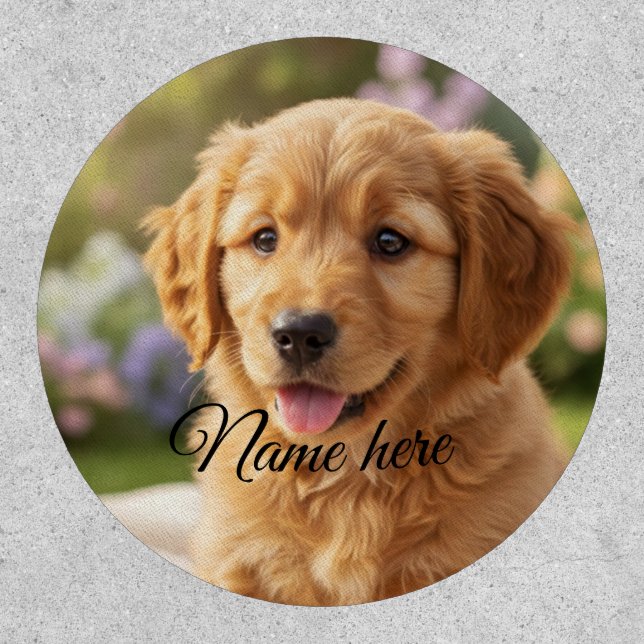 Dog cat pet name photo template simple minimal  patch (Front)