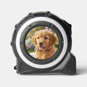 Dog cat pet name photo template simple minimal  tape measure