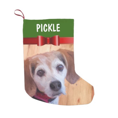 Dog Cat Pet Red Bow Customizable Christmas Small Christmas Stocking