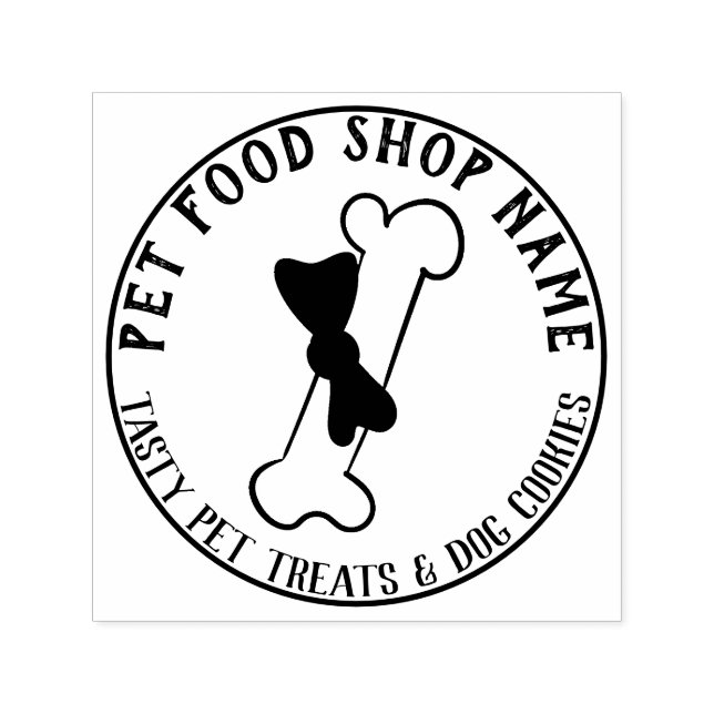 Dog Cat Pet Shop Bakery Food Treats Bone Self-inking Stamp (Design)