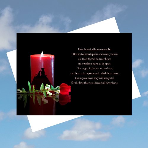 Dog Cat Pet Spiritual Sympathy Heaven Memorial Card