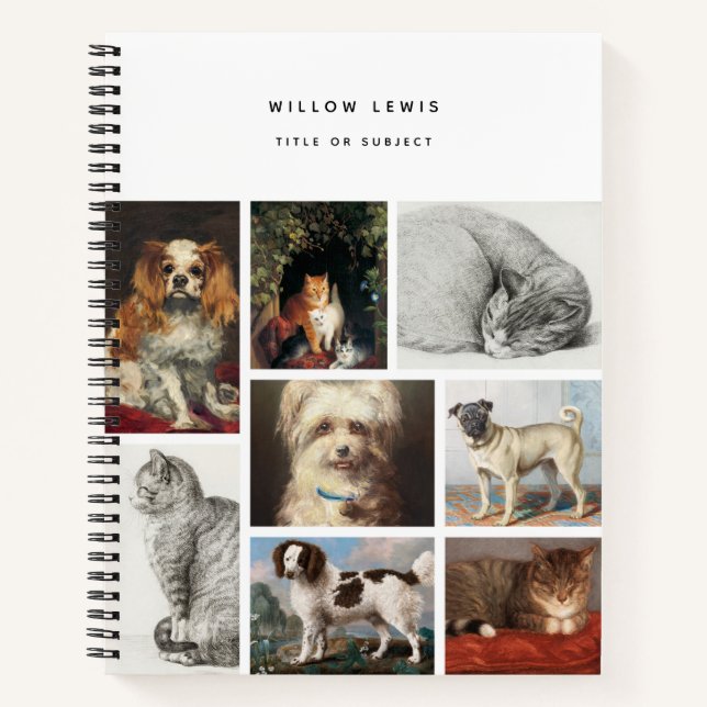 Dog Cat Pets 8 Photo Portrait Collage Keepsake Notebook (Front)