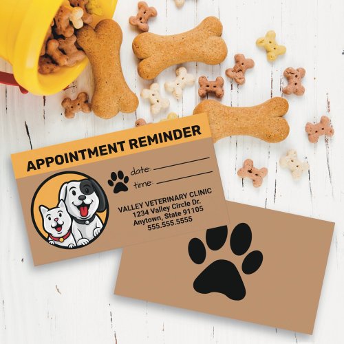 Dog Cat Pets Appointment Reminder Card