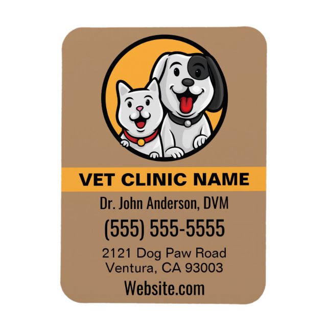 Dog Cat Pets Photo Magnet (Vertical)