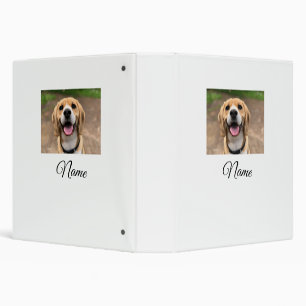Dog cat photo add pet name cu custom personalized 3 ring binder