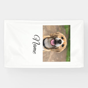 Dog cat photo add pet name cu custom personalized  banner