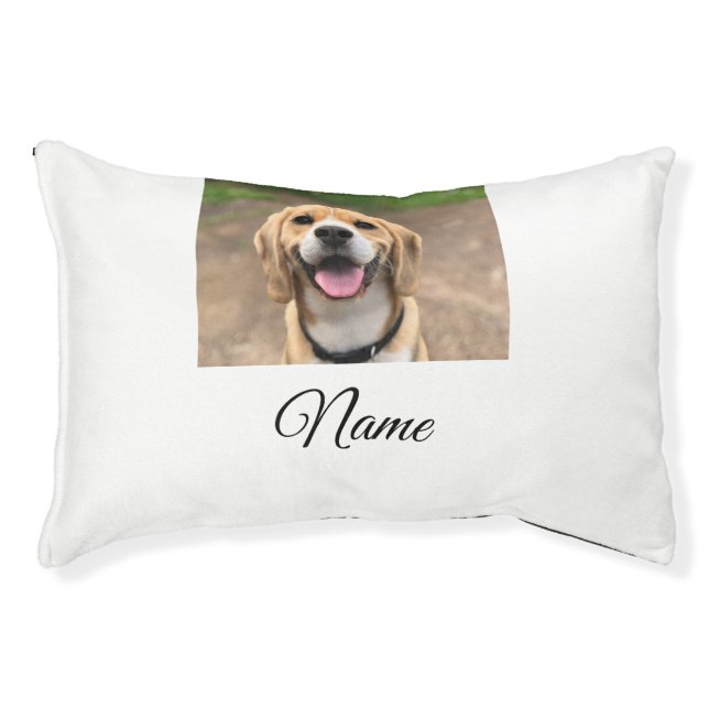 Dog cat photo add pet name cu custom personalized  bed (Front)