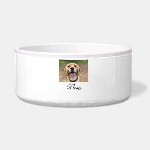 Dog cat photo add pet name cu custom personalized bowl