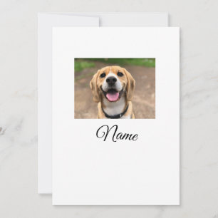 Dog cat photo add pet name cu custom personalized  invitation