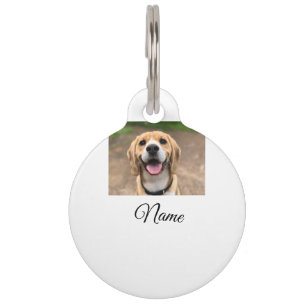 Dog cat photo add pet name cu custom personalized pet ID tag