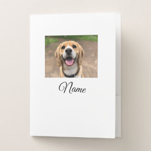 Dog cat photo add pet name cu custom personalized pocket folder
