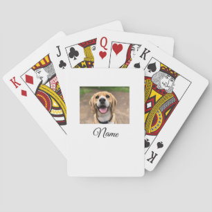 Dog cat photo add pet name cu custom personalized poker cards